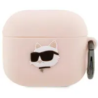 Karl Lagerfeld KLA3RUNCHP AirPods 3 cover pink/pink Silikone Choupette Head 3D