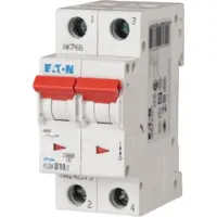 Eaton Automatsikring - MCB 10A C karakteristisk, 2 polet, 10kA kortslutningsbrydeevne, 400v AC, , 36mm bred