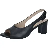 Caprice Heeled sandal, black, made of Leather with Block heel, Size 38.5