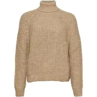 Superdry Superdrytil kvinder. W6110397A Løs strikket trøje med brun rullekrave (XS), Casual, Akryl, Lange ærmer