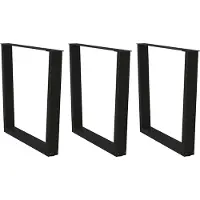 vidaXL spisebordben V-formet 3 stk. sort 90 x (72-73,3) cm stål