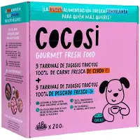Cocosi Kasse Med Dåser Med Friske Kødtern Svinekød Og Fisk Vådfoder Til Hunde 3.6kg