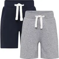 Minymo Shorts - 2-Pak - Grey Melange/Navy - - 4 år (104) - Shorts