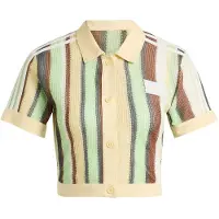 Adidas Originals Originals Summer Glow Striped Cropped Polo, størrelse X-Small