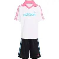 Adidas Originals LOOSE POLO PINSTRIPE SÆT MED SHORTS OG T-SHIRT, størrelse 116 cm