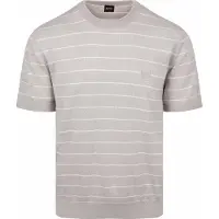 BOSS Knitted T-shirt Kanacho Open Grey Grå åle