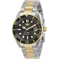 Invicta Dameur 30483 Pro Diver Sort/Gul guldtonet stål Ø38 mm