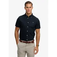 Superdry Superdrytil mænd. M4011101A Preppy Oxford-skjorte i marineblå (S), Casual, Bomuld, Klassisk, Korte ærmer