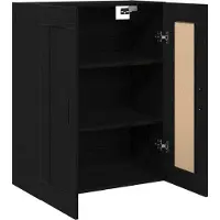 vidaXL Væghængt skab Sort eg 69,5 x 34 x 90 cm Konstrueret træ