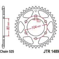 JT Sprockets 525 Jtr1489.42zbk Steel Bagtandhjul