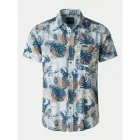 KOROSHI Skjorte navy / lyseblå / oliven / rustrød