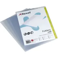 Rexel - L-formet mappe - for A4 (210 x 297 mm) - Krystalklar (pakke med 50)