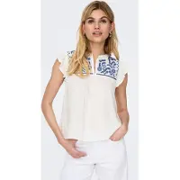 ONLY Bluse 'ONLVestine' blå / hvid