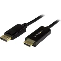 StarTech.com Startech 6.5 ft / 2m DisplayPort to HDMI converter cable - 4K (DP2HDMM2MB) - Adapterkabel - DisplayPort han til HDMI han - 2 m - sort - 4K support -