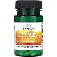 Swanson Health , Folsæt, 5-Methyltetrahydrofolsyre, 800 mcg, 30 Veggie Caps