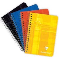 Clairefontaine Wirebound Notebook - Destiklede 90 ark - 4 1/4 x 6 3/4 - Solgt individuelt (Assorteret omslagsfarve valgt tilf?ldigt)