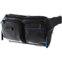 Piquadro Blue Square ægte læder bumbag/toilettaske CA5578B2V, sort 32x14x7 cm