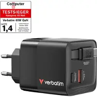 Verbatim - 65W 2 Port with Retractable Cable