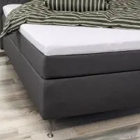 Borg Living Blødt kuvertlagen 180x210 - 100% bomuldssatin - 8 cm i højden - Hvidt lagen til topmadras - By Night satin lagen