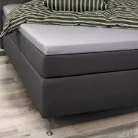 Borg Living Kuvertlagen 160x200x8 cm - 100% Økologisk bomuldssatin - Grå - GOTS certificeret lagen til topmadras