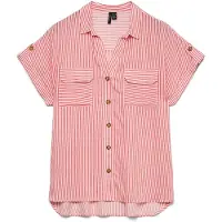 Vero Moda Bluse 'VMBumpy' rød / hvid
