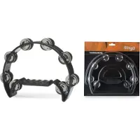 Stagg Cutaway Tambourine 16 Jingles Black