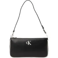 Calvin Klein Skuldertaske 'Contrast Logo Convertible' sort / hvid