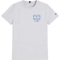 Tommy Hilfiger Shirts 'Outline Flag Logo' blå / grå-meleret