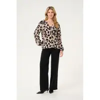 Kaffe Bluse beige / sort / hvid