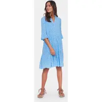 Saint tropez Kjole 'Eda' himmelblå / hvid