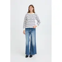Ichi Pullover 'IHBrielle' marin / hvid
