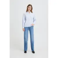 Ichi Bluse 'IHLitu' creme / lyseblå