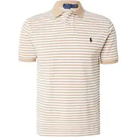 Ralph Lauren Polo Ralph Laurentil mænd. 710956682506 Beige stribet polo-shirt (M), Casual, Bomuld, Lange ærmer