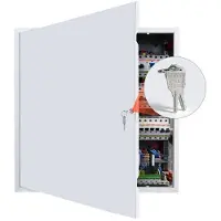 Vevor adgangspanel til gipsvægge, 64x64 cm adgangsdør i galvaniseret stål, letmonteret hængslet servicepanel med nøgle, til lofts VVS og el, 62x62 cm udskæringsstørrelse hvid