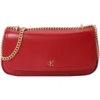 Calvin Klein Skuldertaske 'Monogram Chain Strap Convertible' blodrød