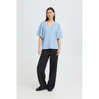Ichi Bluse 'ZABBY' himmelblå / sort