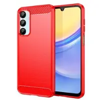 Mtp Products Samsung Galaxy A16 Børstet TPU Cover - Karbonfiber - Rød