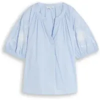 Tom Tailor Bluse lyseblå / hvid