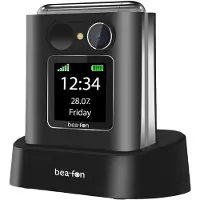 Beafon Fold 10 - 2G, Silver Line, flip-mobiltelefon med store knapper, sort-sølv