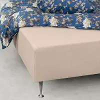 Nordstrand Stræklagen 90x200 cm - Sandfarvet jersey lagen - 100% Bomuld - Faconlagen til madras