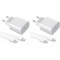 Teknikproffset 2-pak oplader til iPhone 15 / 16/ 17 / Android 20W med USB-C til USB-C