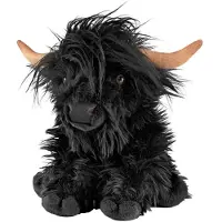 Living Nature Bamse m. Lyd - 22x16 cm - Black Highland Ko - Sort - - OneSize - Bamse