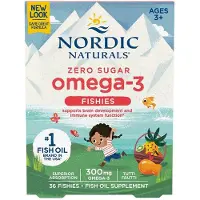 Nordic Naturals , Omega-3 Fiskies, Ingen Sukker, 3+, Tutti Frutti, 300 mg, 36 Fiskies