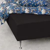 Nordstrand Stræklagen 80x200 cm - Sort jersey lagen - 100% Bomuld - Faconlagen til madras