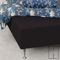 Nordstrand Splitlagen - H-split - 180x200 cm - Sort - 100% Bomuld jersey lagen - Stræklagen til elevationsseng