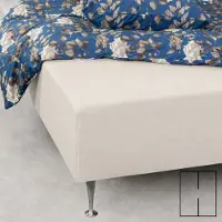 Nordstrand Splitlagen - H-split - 160x200 cm - Off white - 100% Bomuld jersey lagen - Stræklagen til elevationsseng