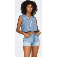 ONLY Vest 'ONLNoella' blue denim / hvid
