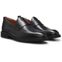 HUGO Læderloafers med pennydetalje