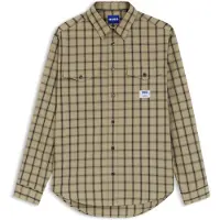HUGO Oversize fit skjorte i ternet bomuldspoplin