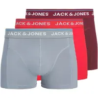 Jack & Jones Boksershorts 'JACBRANCO' grå / rød / vinrød / hvid